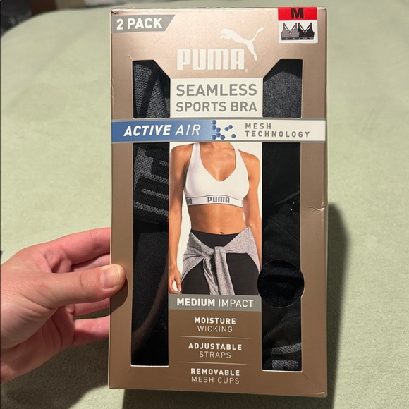Puma Women’s Medium  2pk Sports Bras - Picture 1 of 7